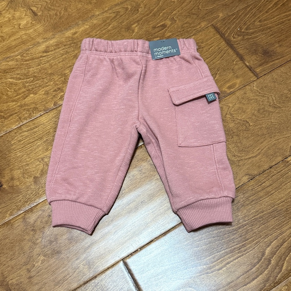 NWT Size 0-3 Modern Moments pink mauve jogger Pants
